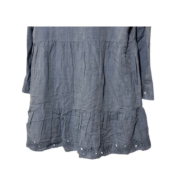 TOMMY BAHAMA WMNS MEDIUM ST LUCIA EMBROIDERED SWIM COVER UP LINEN BLEND BLUE NEW - Picture 10 of 13